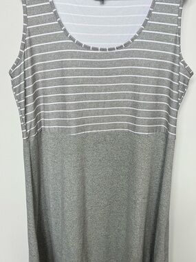 BB Collection Sleeveless Gray Striped Midi Dress